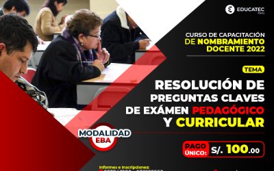 CURSO: NOMBRAMIENTO DOCENTE 2022 – MODALIDAD EBA